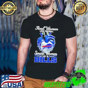 Real women love football smart women love the Bills heart Shirt