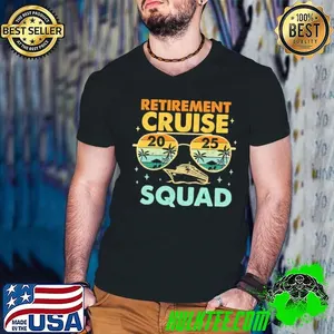 Retirement Cruise 2025 Squad Retro Sunglasses T-Shirt