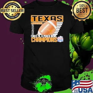 Texas Longhorns 2025 Chick Fil A Peach Bowl Champions ball shirt