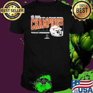 Texas Longhorns 2025 Chick fil A Peach Bowl Champions College Football Playoff Quarterfinal Vintage Style With Helmet   Shirt