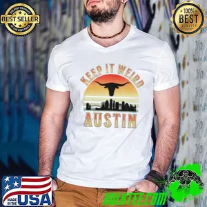 Top Keep It Weird Austin Vintage Sunset  Shirt