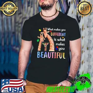 What Makes You Different Giraffe Mom Autism Child Awareness T-Shirt