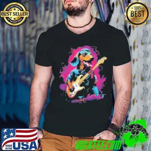 Dachshund playing guitar color art Shirt