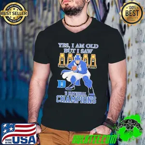 Duke Blue Devils Yes I Am Old But I Saw 5 National Champions Mascot shirts