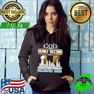God first family second then Philadelphia Eagles skyline names Shirt