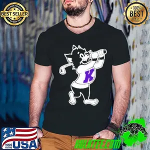 Kansas State Wildcats Willie Playing Golf Mascot Shirt