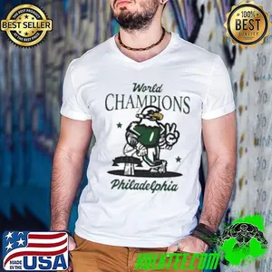 Philadelphia Eagles 2 Times World Champions Mascot Smoking 2025 Shirt