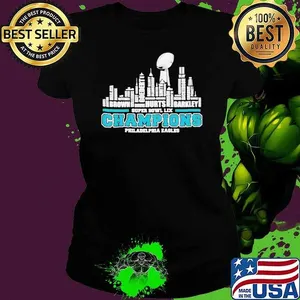 Philadelphia Eagles 2025 Super Bowl LIX champions team players city skyline shirt