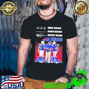 Sean McDermott Josh Allen and Amari Cooper Normal Heartbeat Deceased Heartbeat Heartbeat Watching Buffalo Bills Signatures shirt
