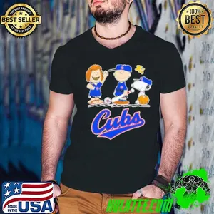 The Peanuts characters playing Chicago Cubs baseball Shirt