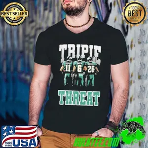 Triple Threat Saquon Barkley Aj Brown And Devonta Smith Eagles Shirt