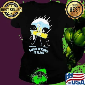 When It Rains It Plays Swag Skeleton Shirt
