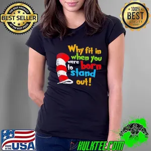 Why Fit In Doctor Teacher Cat In Hat Cool Autism Awareness Shirt
