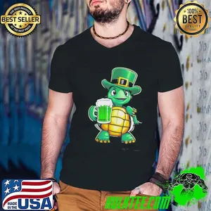 Cute Leprechaun Sea Turtle Beer San Patricio Shirt