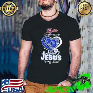 Detroit Tigers In My Veins Jesus In My Heart Shirt