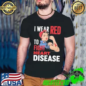 I Wear Red To Fight Heart Disease Tee Heart Attack Survivor T-Shirt