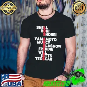 Los Angeles Dodgers baseball Names 2025 snell roki shohei yamamoto shirt