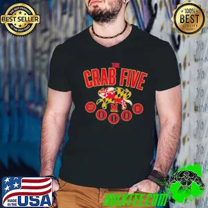 Maryland Terrapins The Crab Five Crab Flag shirt