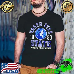 North Star State 1989 Minnesota Timberwolves Green Basketball shirt
