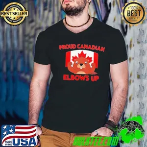 Proud Canadian elbows up beaver and Canada flag shirt