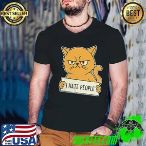 Purrfect Mood For Antisocial Days I Hate People Said This Cat Shirt