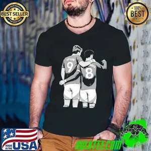 Rasmus Højlund and Bruno Fernandes Black and White Version T-Shirt