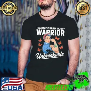 Traumatic Brain Injury Warrior TBI Awareness TBI Month Butterflies T-Shirt