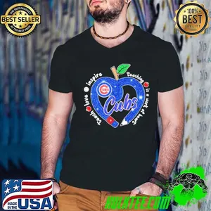 Chicago Cubs teach love inspire teaching is a work of heart shirt