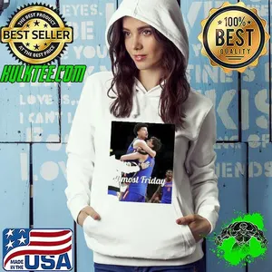 Clayton Jr. hug Micah Handlogten Almost Friday shirt