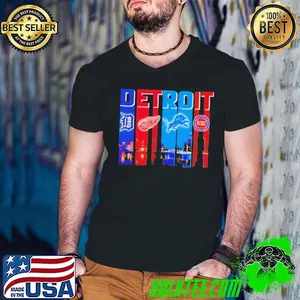Detroit Tigers x Detroit Red Wings x Detroit Lions x Detroit Pistons night city shirt