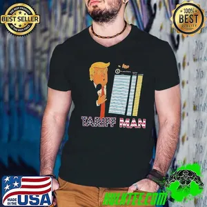 Donald Trump tariff Man tour american flag shirt