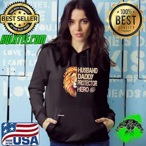 Husband daddy protector hero Happy Fathers Day Lion shirt