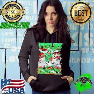 Justin Fields New York Jets comic style graphics shirt
