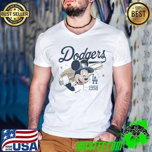 Mickey Mouse Dodgers 1958 Baseball Funny Shirt
