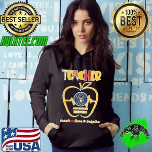Milwaukee Brewers teacher apple teach love inspire shirt