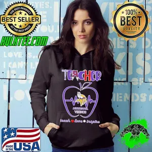Minnesota Vikings teacher apple teach love inspire shirt