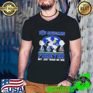 Nice Snoopy And Friends The Peanuts X BYU Cougars Forever Not Just When We Win Shirt