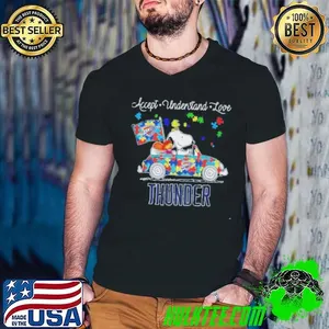 OKC Thunder Snoopy and Woodstocks April 2025 autism awareness shirt