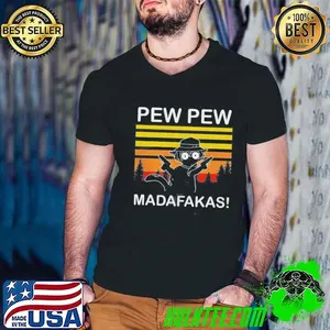 Pew Pew Madafakas Mafia Cat Retro Shirt