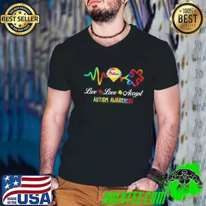 Philadelphia Phillies Live Love Accept Autism Awareness Shirt