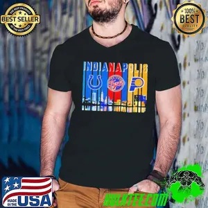 Skyline Indianapolis sports Colts Fever and Pacers logo shirt