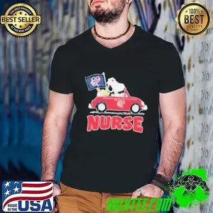 Snoopy And Woodstock Driving Car Boston Red Sox Caring Heartbeat Nurses shirts