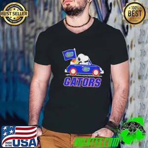 Snoopy And Woodstock Driving Florida Gators Basketball Shirt