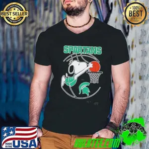 Snoopy Dunk Michigan State Spartans Basketball Shirt