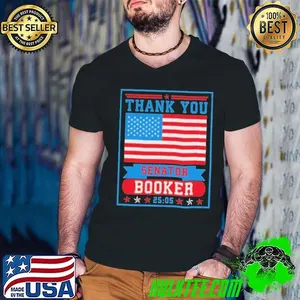 Thank you Senator Cory Booker 25 05 American flag shirt