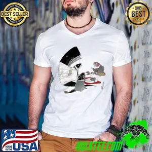A whale and three fish sitting down to a formal dinner of Russian sailors shirt