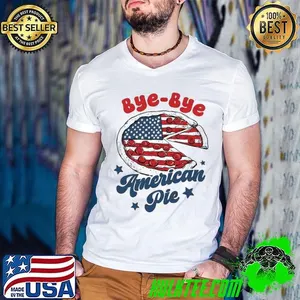 Bye bye American pie stars usa flag pizza shirt