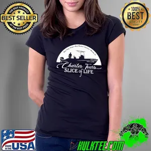 Charter tours slice of life one way trips bay harbor marina shirt