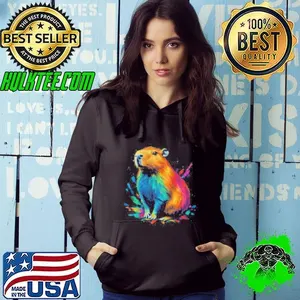 Colorful Watercolor Capybara Art  shirt