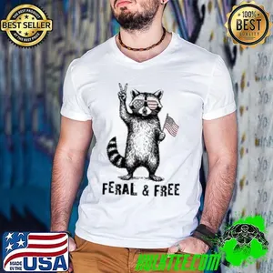 Feral and free Raccoon American shirt